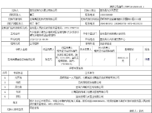 九乡旅游小镇九乡雅苑项目监理招标中标结果公示