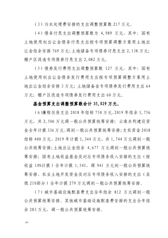 19政办通167__关于印发《宜良县2019年财政预算调整方案》的通知0009
