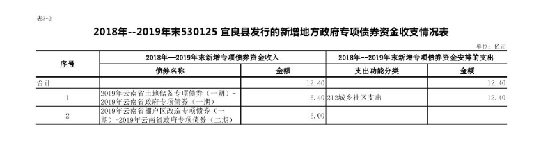 2019年新增专项债券信息公开表0001-1