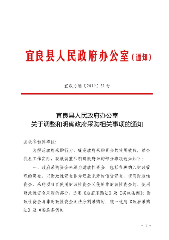 19办通31  关于调整和明确政府采购相关事项的通知0000