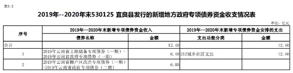 宜良县2019年增地方政府专项债券存续期公开2