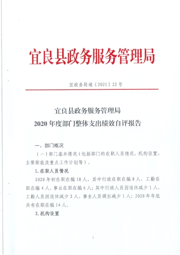 1政务局2020年度部门整体支出绩效自评报告_00