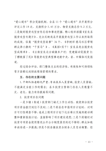 宜农办〔2021〕1号 中共宜良县委农村工作领导小组办公室2020年度整体支出绩效评价自评报告_12