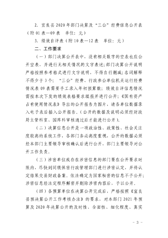 59号宜良县财政局关于做好2020年度部门决算及“三公”经费决算信息公开工作的通知0002