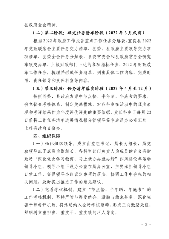 宜良县财政局关于印发开展“深化党史学习教育 马上就办办就办好”作风建设年活动方案的通知0002
